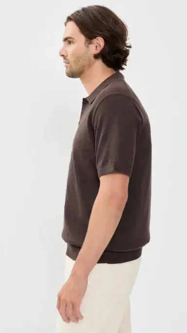 Madewell Cotton Slub Short Sleeve Polo Coffee Bean | Thumbnail 4