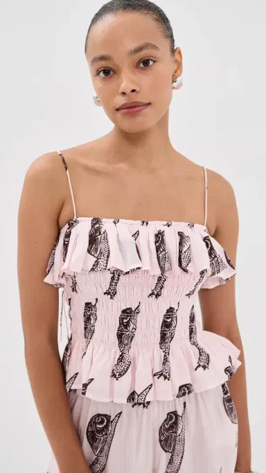 ALIX OF BOHEMIA Claire Snail Study Silk Top Light Pink | Thumbnail 2