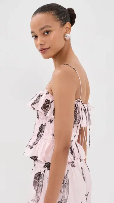 ALIX OF BOHEMIA Claire Snail Study Silk Top Light Pink | Thumbnail 4