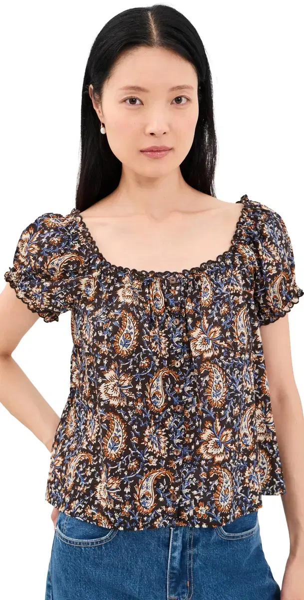 Madewell Chateau Top Block Paisley olasses