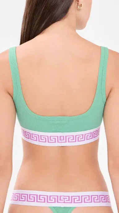Versace Bio Cotton Rib Bralette Sea Green/White/Lilac | Thumbnail 3
