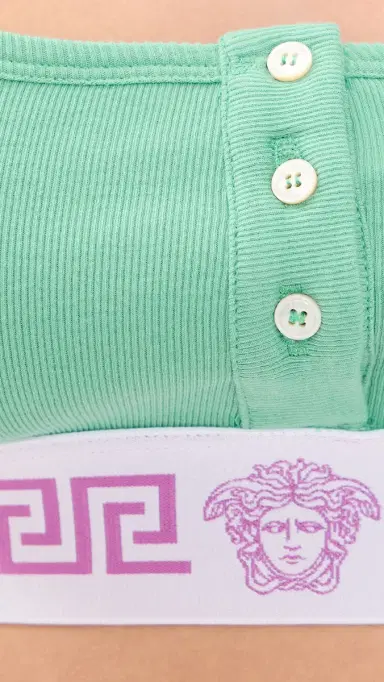 Versace Bio Cotton Rib Bralette Sea Green/White/Lilac | Thumbnail 6