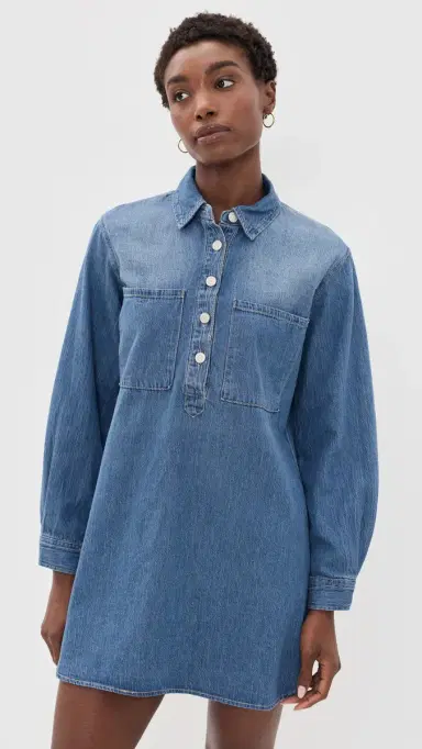 Z Supply Lucie Denim Mini Shirt Dress Dreamstate | Thumbnail 2