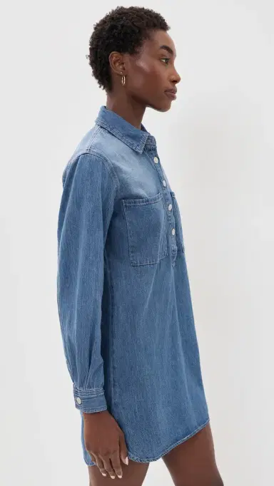 Z Supply Lucie Denim Mini Shirt Dress Dreamstate | Thumbnail 4