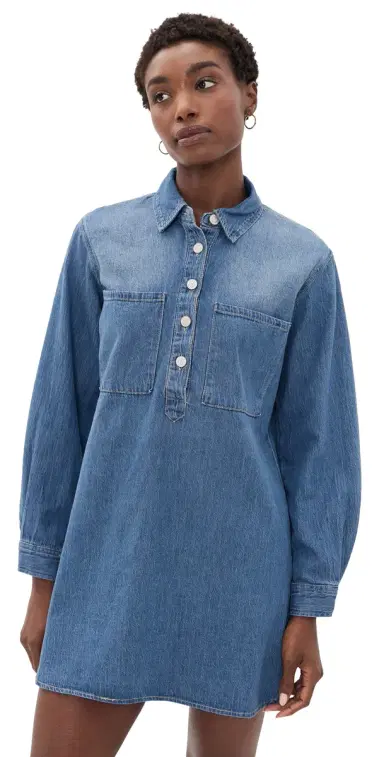 Z Supply Lucie Denim Mini Shirt Dress Dreamstate | Thumbnail 1
