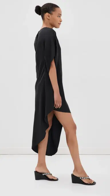 SIMKHAI Sadia Cape Mini Dress Black | Thumbnail 4