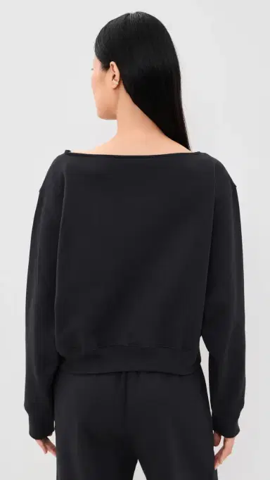 Adidas Essential Fleece Crew Sweatshirt Black L | Thumbnail 3