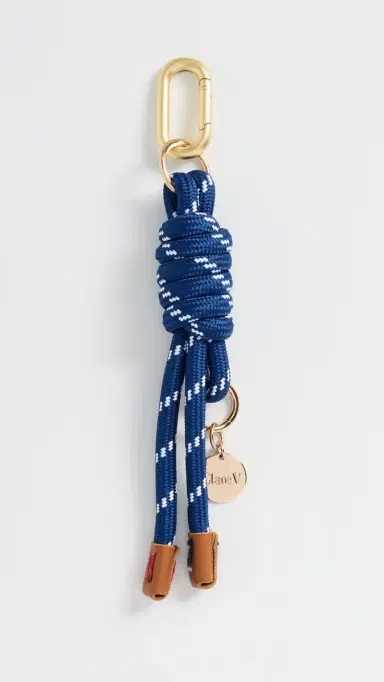 Clare V. Barrel Knot Bag Charm Blue One Size | Thumbnail 4