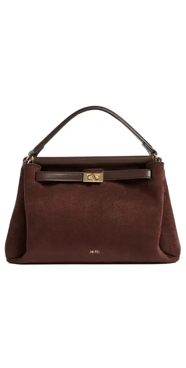 JW PEI Carmen Faux Suede Top Handle Bag Dark Brown One Size