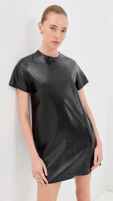 Courrèges Vinyl Mini Dress Black | Thumbnail 2