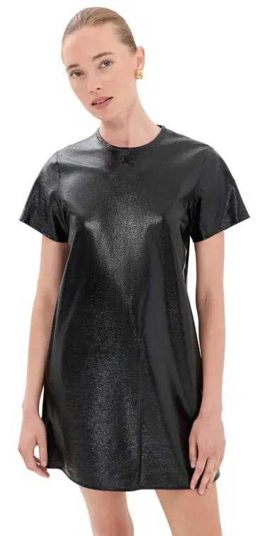 Courrèges Vinyl Mini Dress Black | Thumbnail 1