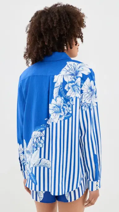 FARM Rio tripe Button Down Blue tripe | Thumbnail 3