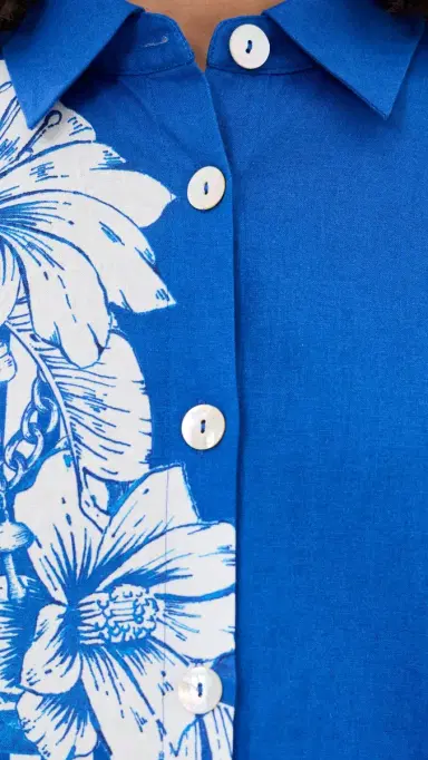 FARM Rio tripe Button Down Blue tripe | Thumbnail 6