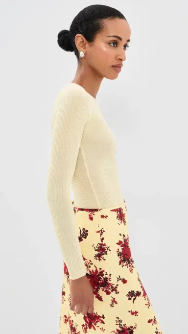 Jil Sander Crew Neck Wool Sweater Pearl 42 | Thumbnail 4