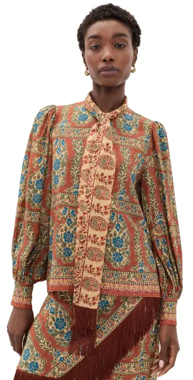 HUNTER BELL Karis Blouse Amber Glen Brown L | Thumbnail 1 HUNTER BELL Karis Blouse Amber Glen Brown L | Thumbnail 1