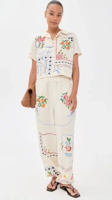 Agua Bendita Vittoria Basket Embroidered Shirt Multicolor | Thumbnail 5 Agua Bendita Vittoria Basket Embroidered Shirt Multicolor | Thumbnail 5