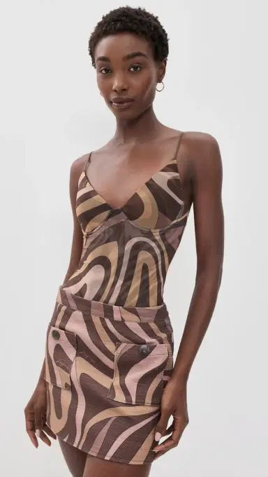 L'AGENCE Elowen Underwire Thong Bodysuit epia wirl | Thumbnail 2 L'AGENCE Elowen Underwire Thong Bodysuit epia wirl | Thumbnail 2