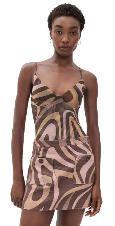 L'AGENCE Elowen Underwire Thong Bodysuit epia wirl | Thumbnail 1 L'AGENCE Elowen Underwire Thong Bodysuit epia wirl | Thumbnail 1