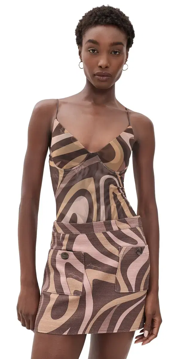 L'AGENCE Elowen Underwire Thong Bodysuit epia wirl
