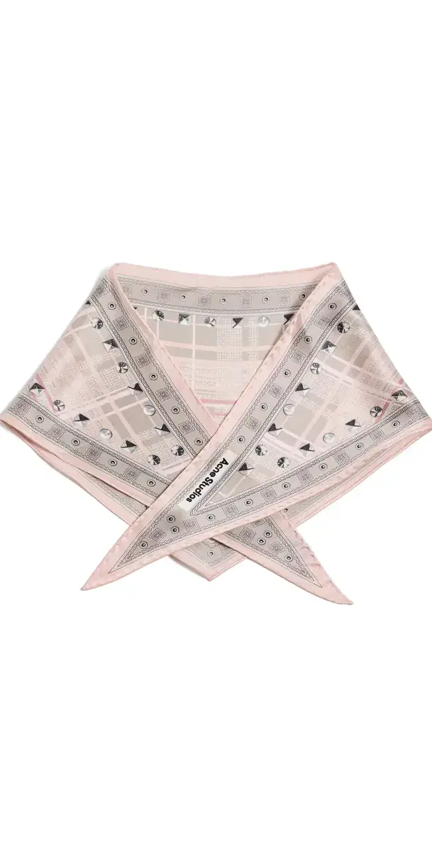 Acne Studios Volta Triangle Check Scarf Pink One Size