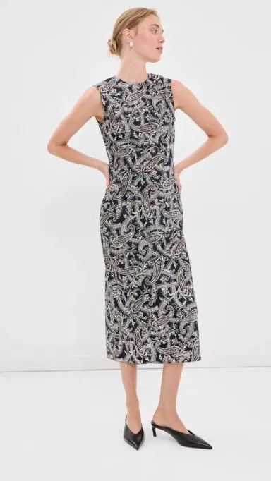 Veronica Beard Sleeveless Midi Gemma Dress Navy Multi | Thumbnail 2