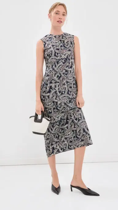 Veronica Beard Sleeveless Midi Gemma Dress Navy Multi | Thumbnail 5