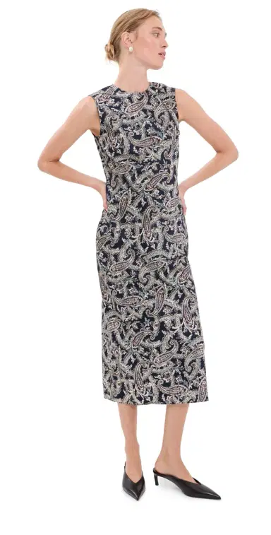 Veronica Beard Sleeveless Midi Gemma Dress Navy Multi | Thumbnail 1