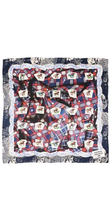 Acne Studios Volta Check Scarf Blue | Thumbnail 1 Acne Studios Volta Check Scarf Blue | Thumbnail 1