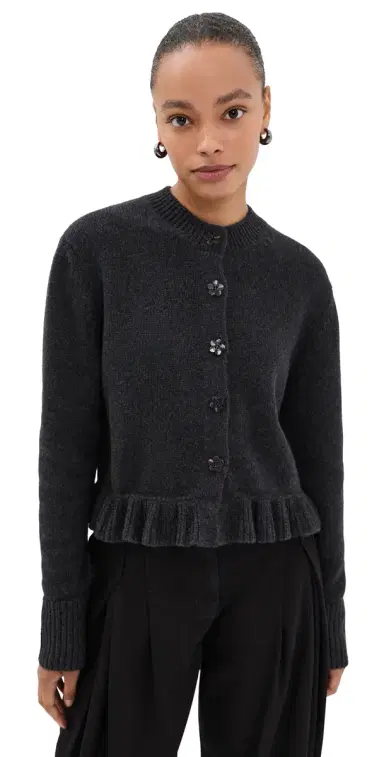 Cecilie Bahnsen Fibbie Cardigan Charcoal Grey L | Thumbnail 1