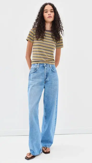 Joe's Jeans The Baby Tee Camel ulti Stripe | Thumbnail 5 Joe's Jeans The Baby Tee Camel ulti Stripe | Thumbnail 5