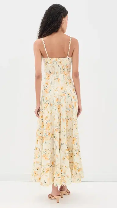 ASTR the Label Tazia Maxi Dress Yellow Cream Floral | Thumbnail 3