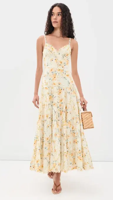 ASTR the Label Tazia Maxi Dress Yellow Cream Floral | Thumbnail 5