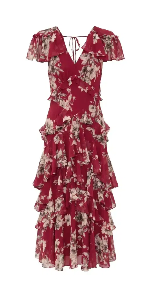 Cinq à Sept Tatum Dress Berrywine/Gardenia