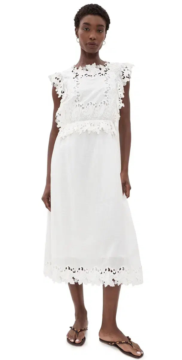 Sea Eleannora Embellished idi Dress White