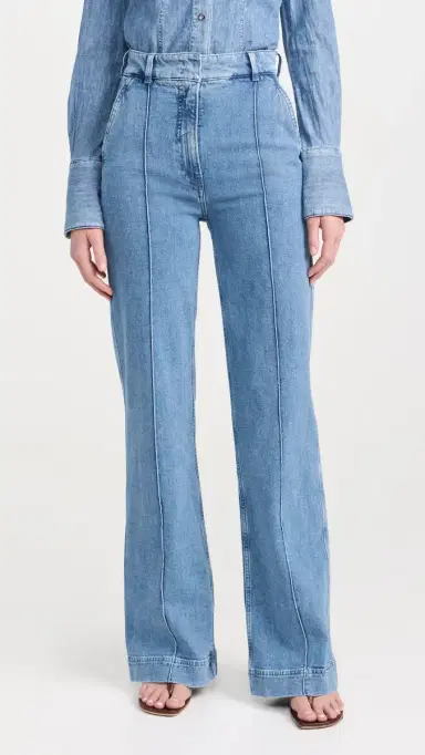 Another Tomorrow Denim Trousers Light Blue Wash 40 | Thumbnail 2 Another Tomorrow Denim Trousers Light Blue Wash 40 | Thumbnail 2