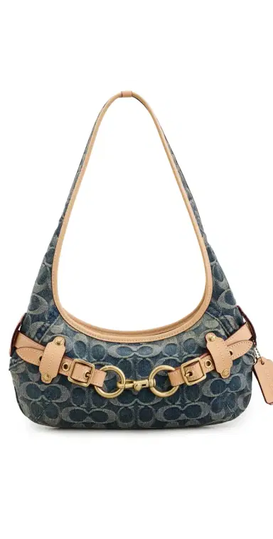 Coach Belted Ergo Signature Jacquard Shoulder Bag 26 Denim One Size | Thumbnail 1 Coach Belted Ergo Signature Jacquard Shoulder Bag 26 Denim One Size | Thumbnail 1
