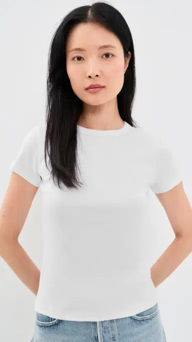 Madewell The '90s Crewneck Tee In Compact Cotton White | Thumbnail 2