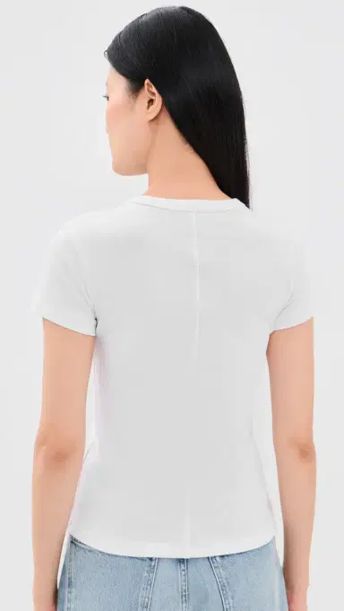 Madewell The '90s Crewneck Tee In Compact Cotton White | Thumbnail 3