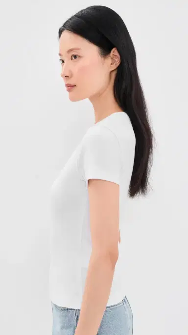 Madewell The '90s Crewneck Tee In Compact Cotton White | Thumbnail 4