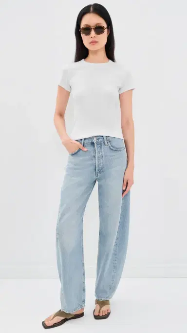 Madewell The '90s Crewneck Tee In Compact Cotton White | Thumbnail 5