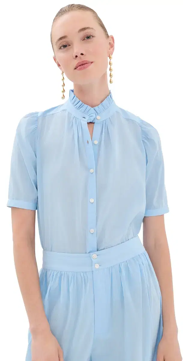 Alix of Bohemia Winnie Button Down Shirt ight Blue