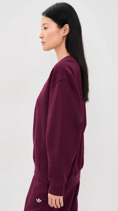 adidas Essentials Fleece Crew Sweatshirt Maroon | Thumbnail 4