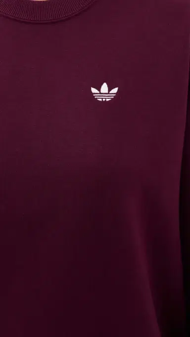 adidas Essentials Fleece Crew Sweatshirt Maroon | Thumbnail 6