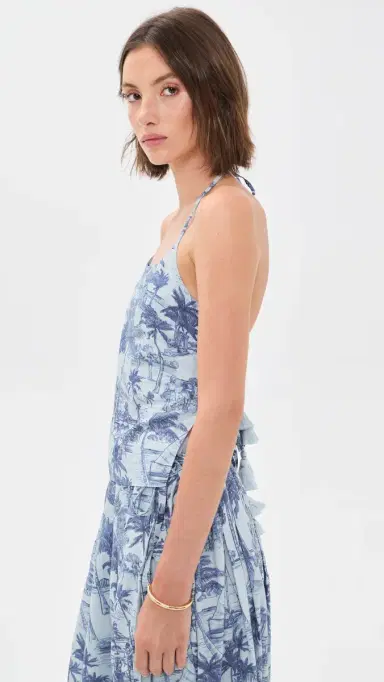 Coniglio Palm Beach Poinciana Tank Top Palm Beach Wake Blue | Thumbnail 4