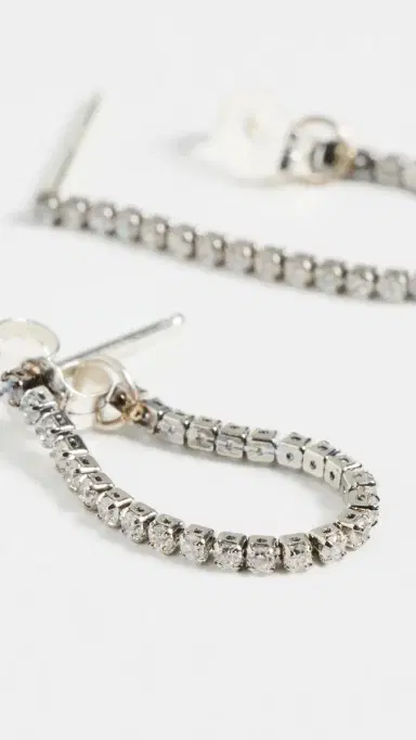 SHASHI Micro Teeny Tiny Front to Back Earrings Silver One Size | Thumbnail 4