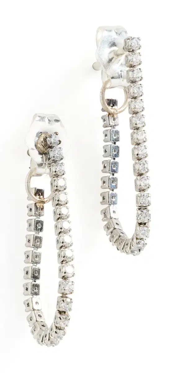 SHASHI Micro Teeny Tiny Front to Back Earrings Silver One Size
