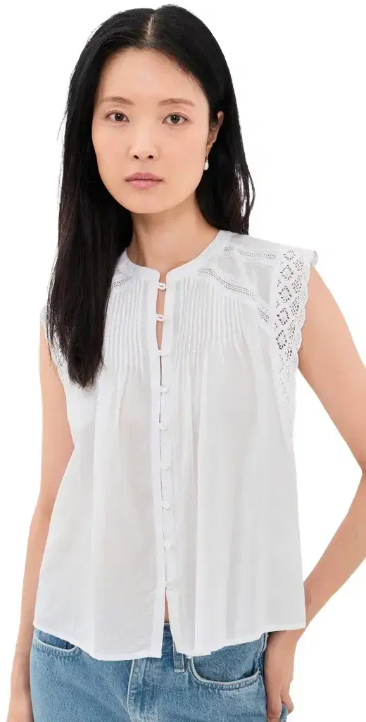 Madewell ace-Trim Sleeveless Top True White