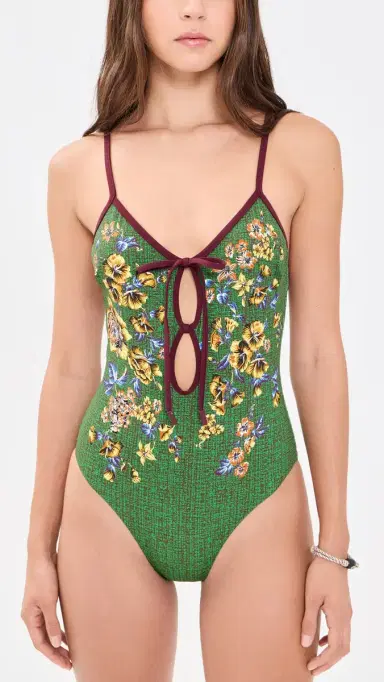 ALÉMAIS Phyllis One Piece Swimsuit Green | Thumbnail 2