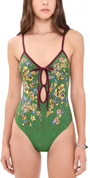 ALÉMAIS Phyllis One Piece Swimsuit Green | Thumbnail 1