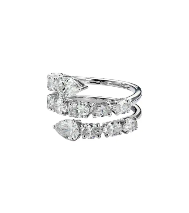 Kamyen 18kt white gold ring with diamonds